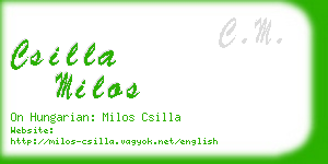 csilla milos business card